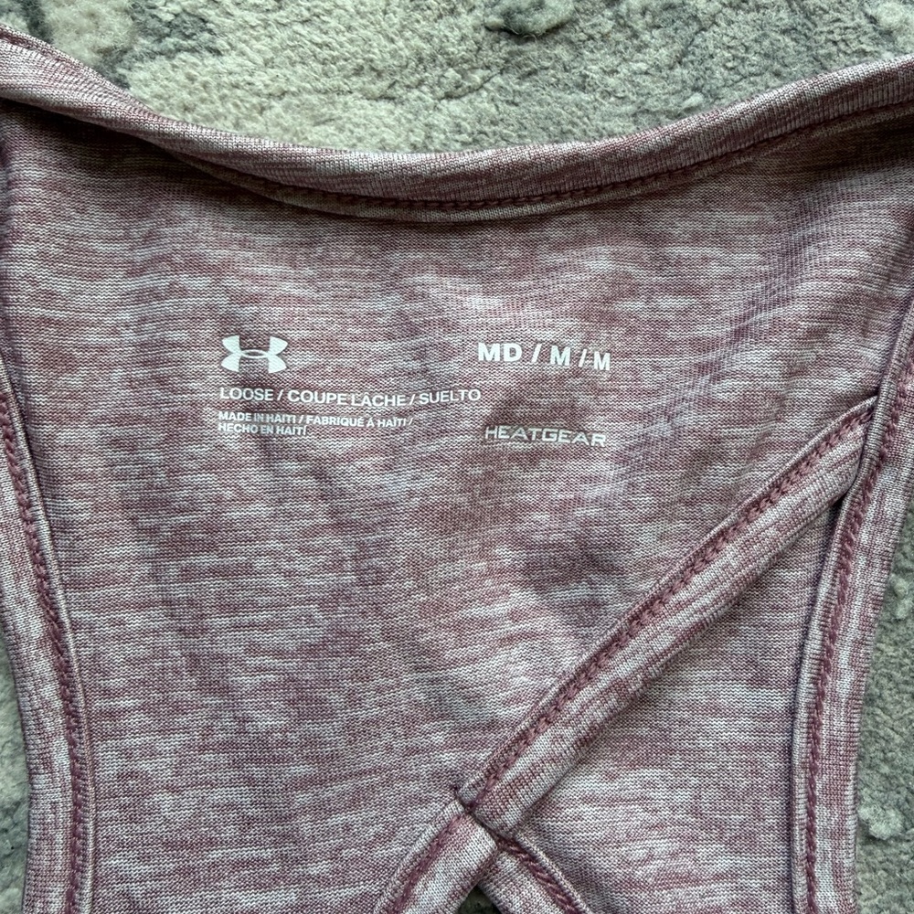 Under Armour Heathered Mauve/Pink Racerback Tank Top - Picture 5 of 5